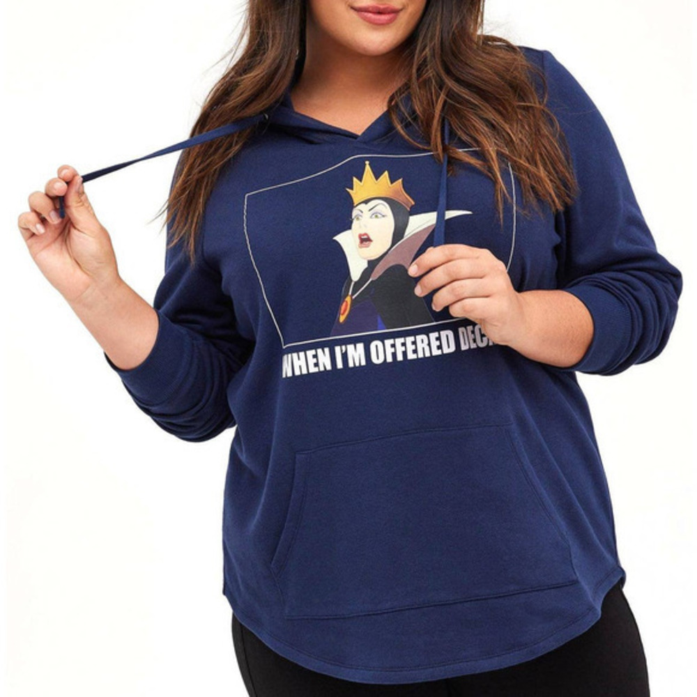 New Torrid 2 (2X 18/20) Disney Villains Evil Queen Cozy Fleece Hoodie Sweatshirt